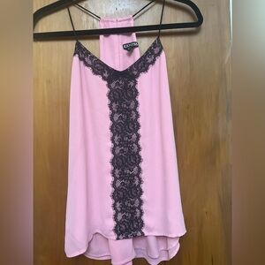 Express Pink Cami with Black Lace Detail. S.       XO1